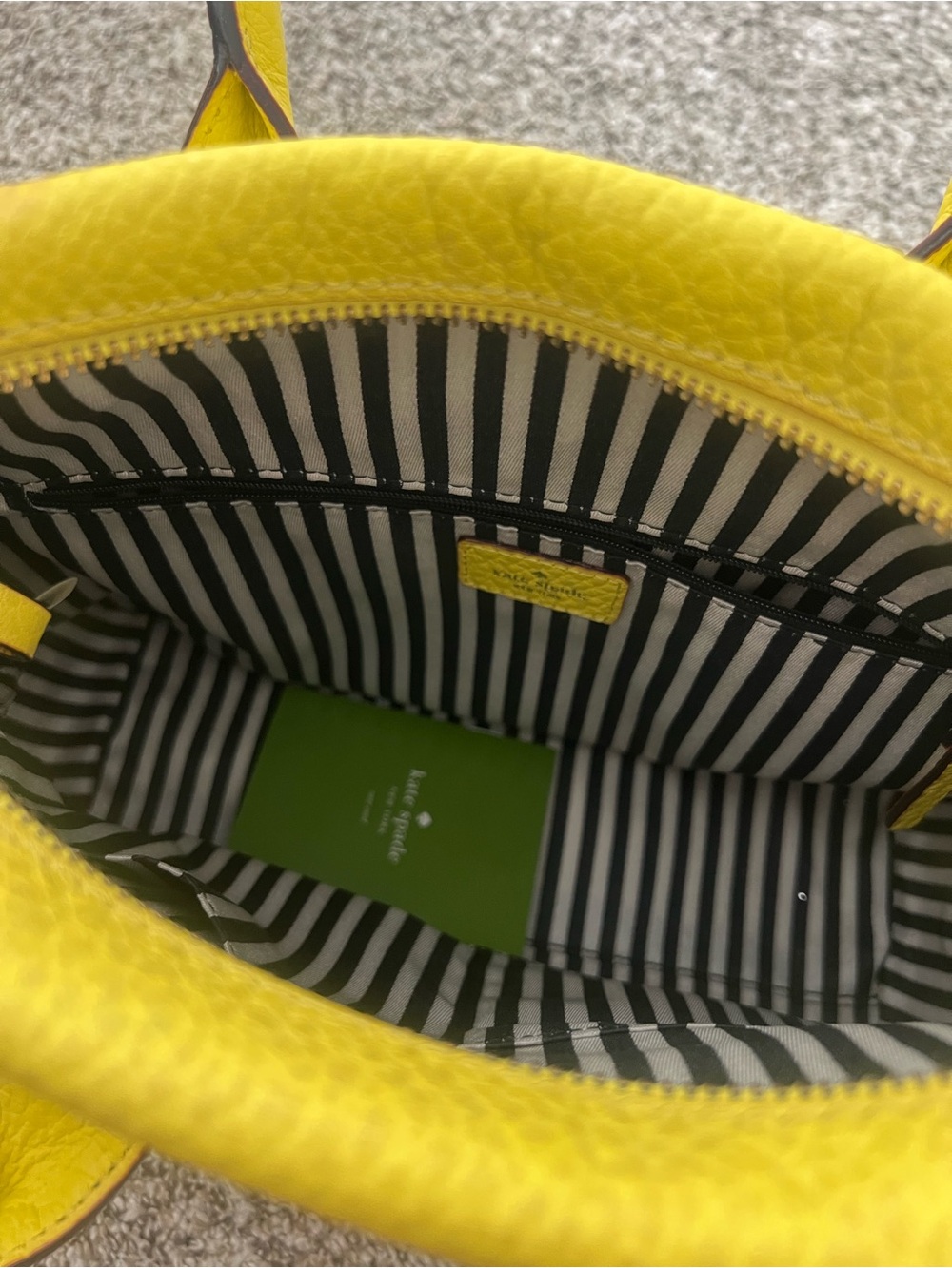 kate spade Bright Yellow Pebbled Leather Satchel with Tassel - Picture 3 of 3